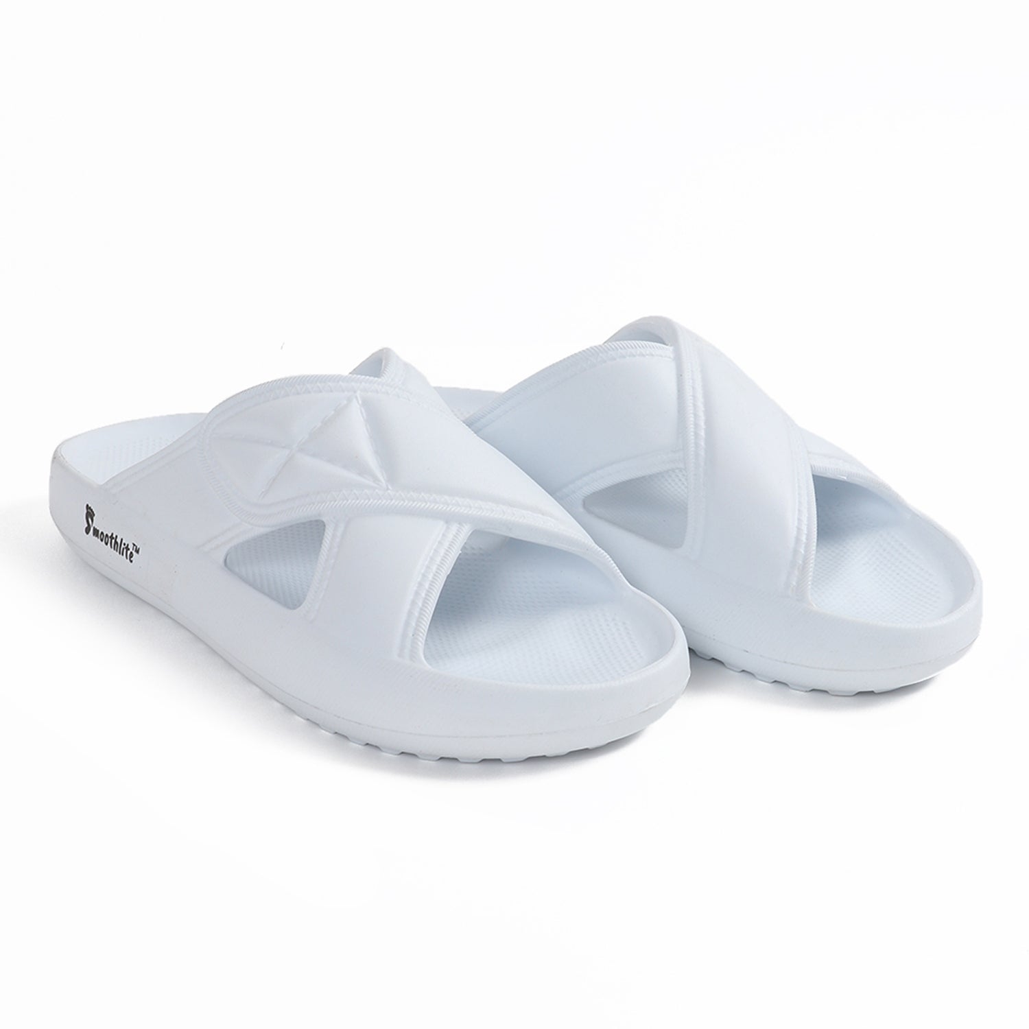 Smoothlite Cross-Strap Comfort Slides for men in White, image 3