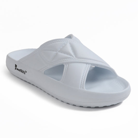 Smoothlite Cross-Strap Comfort Slides for men in White, image 1