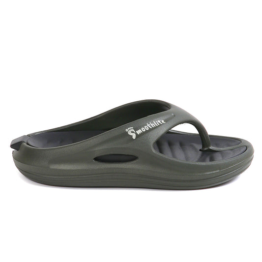 Smoothlite Dual-Tone Slides with Removable Footbed for men in Olive & Black, image 2