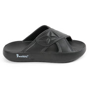 Smoothlite Cross-Strap Comfort Slides for men in Black, image 2