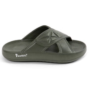 Smoothlite Cross-Strap Comfort Slides for men in Olive, image 2