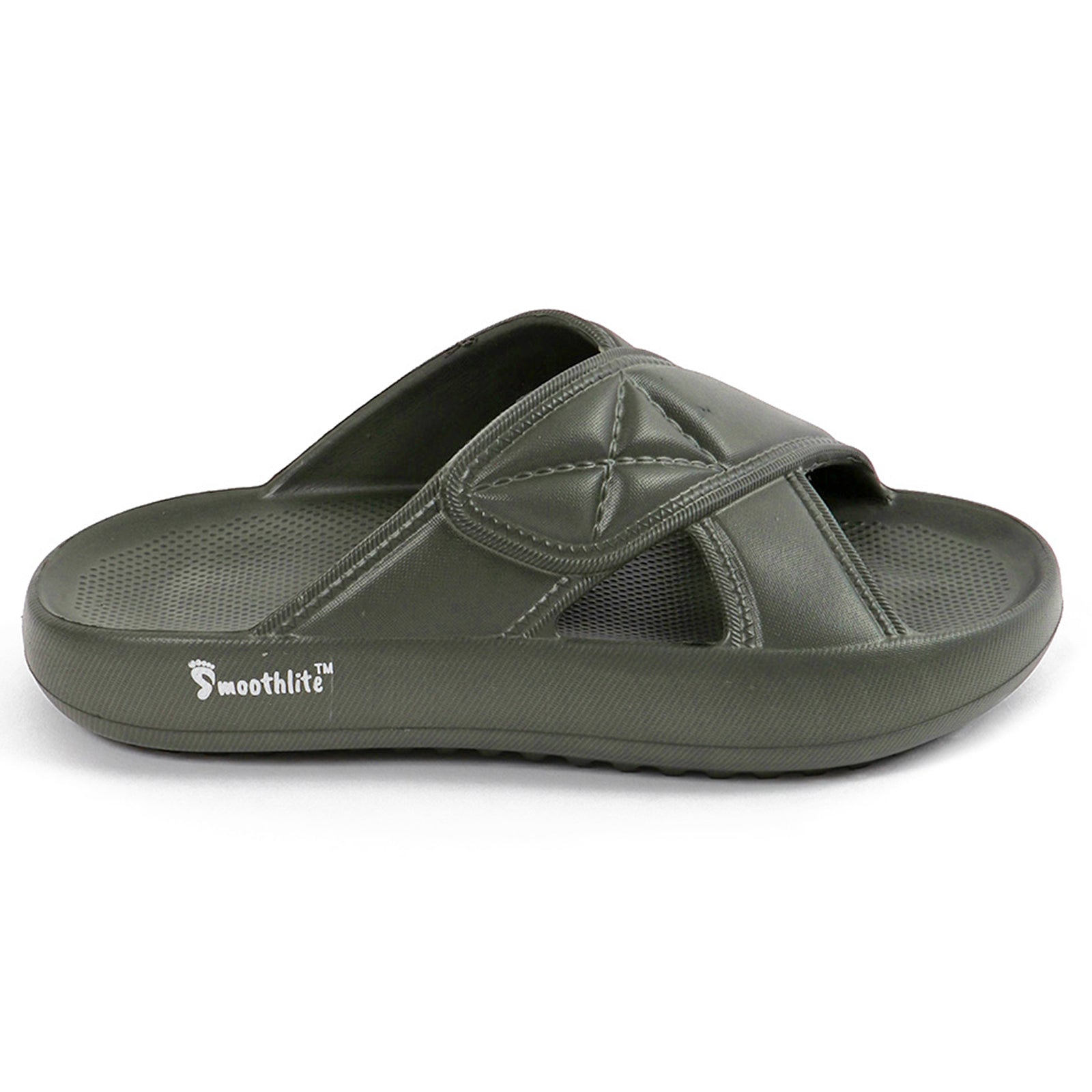 Smoothlite Cross-Strap Comfort Slides for men in Olive, image 2