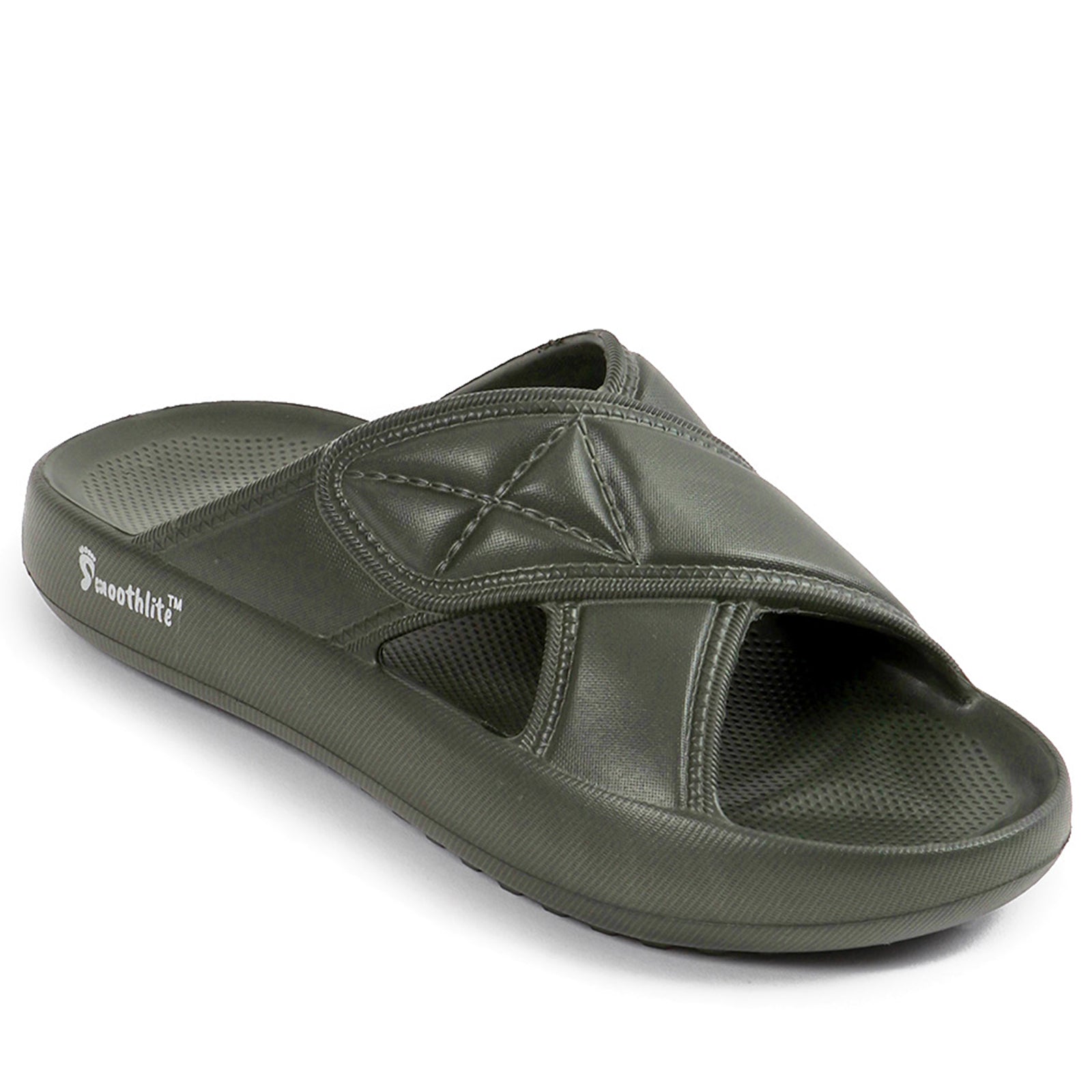 Smoothlite Cross-Strap Comfort Slides for men in Olive, image 1