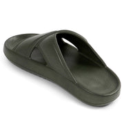 Smoothlite Cross-Strap Comfort Slides for men in Olive, image 3