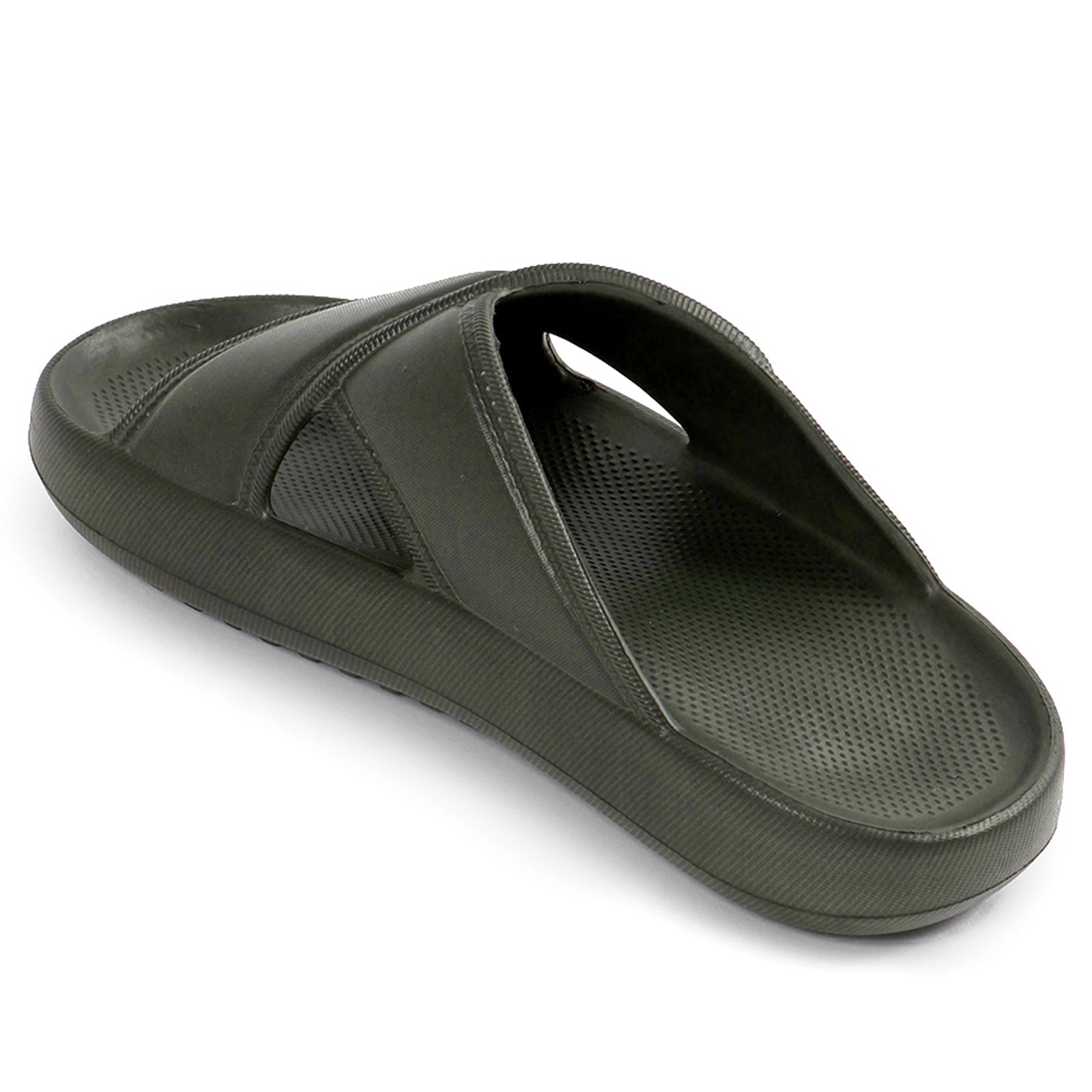 Smoothlite Cross-Strap Comfort Slides for men in Olive, image 3