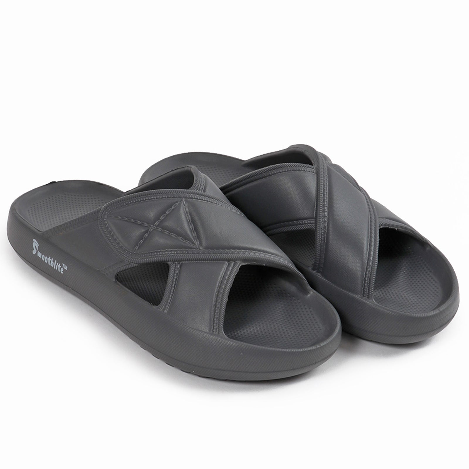 Smoothlite Cross-Strap Comfort Slides for men in Dark Grey, image 4