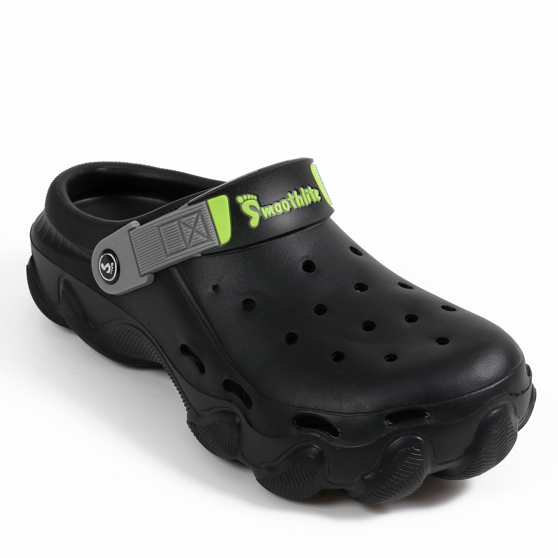 Smoothlite Chunky Clogs with Contrast Strap for men in Black, image 1
