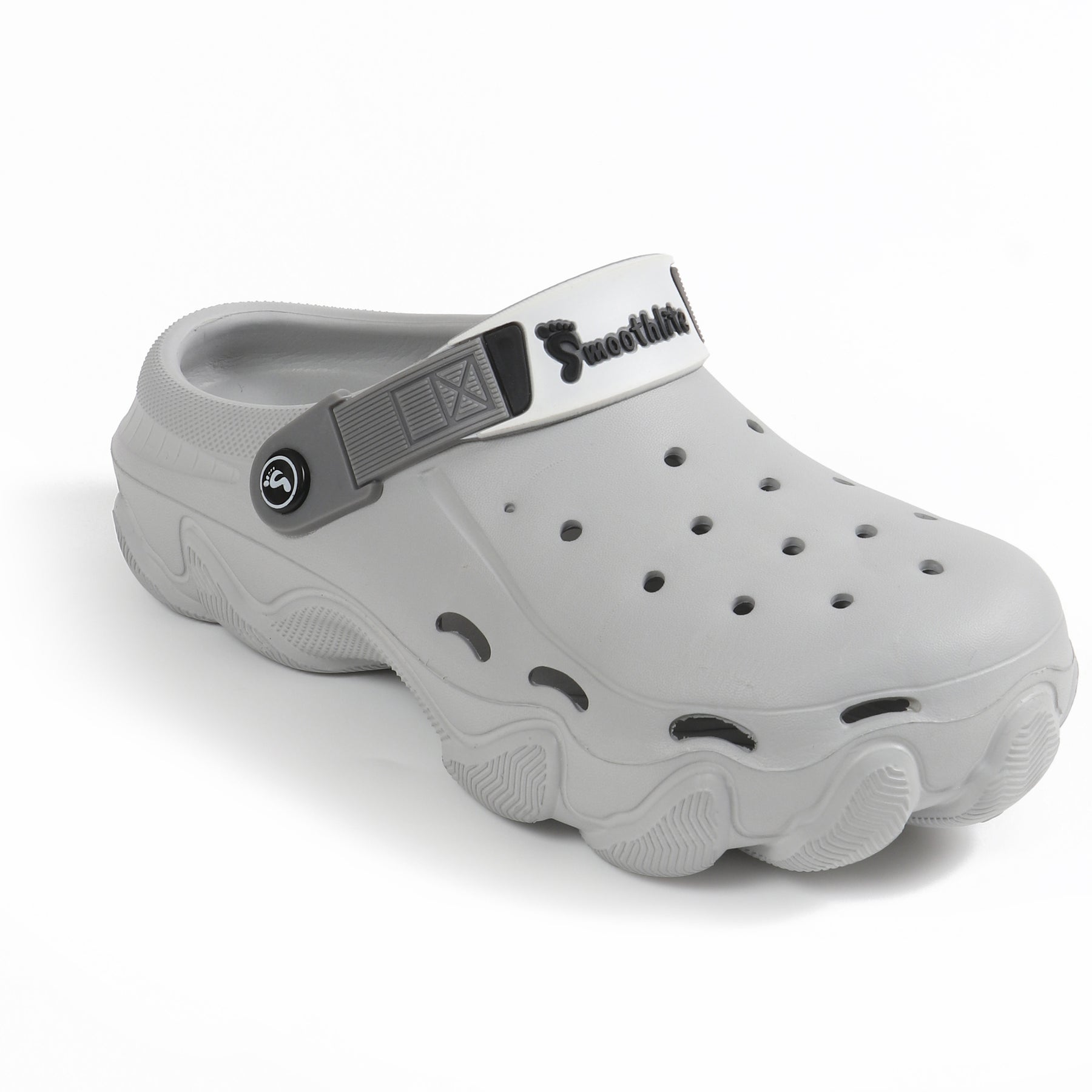 Smoothlite Chunky Clogs with Contrast Strap for men in Light Grey, image 1