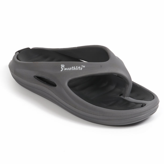 Smoothlite Dual-Tone Slides with Removable Footbed for men in Dark Grey & Black, image 1