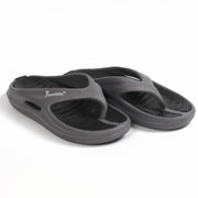 Smoothlite Dual-Tone Slides with Removable Footbed for men in Dark Grey & Black, image 3