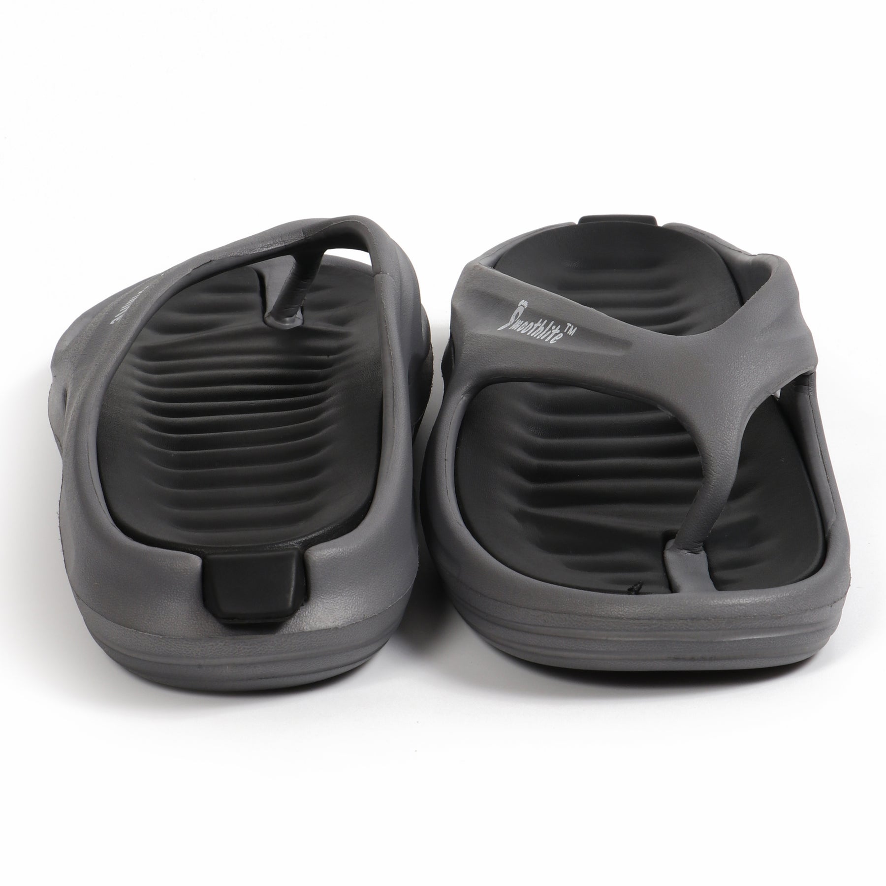 Smoothlite Dual-Tone Slides with Removable Footbed for men in Dark Grey & Black, image 5