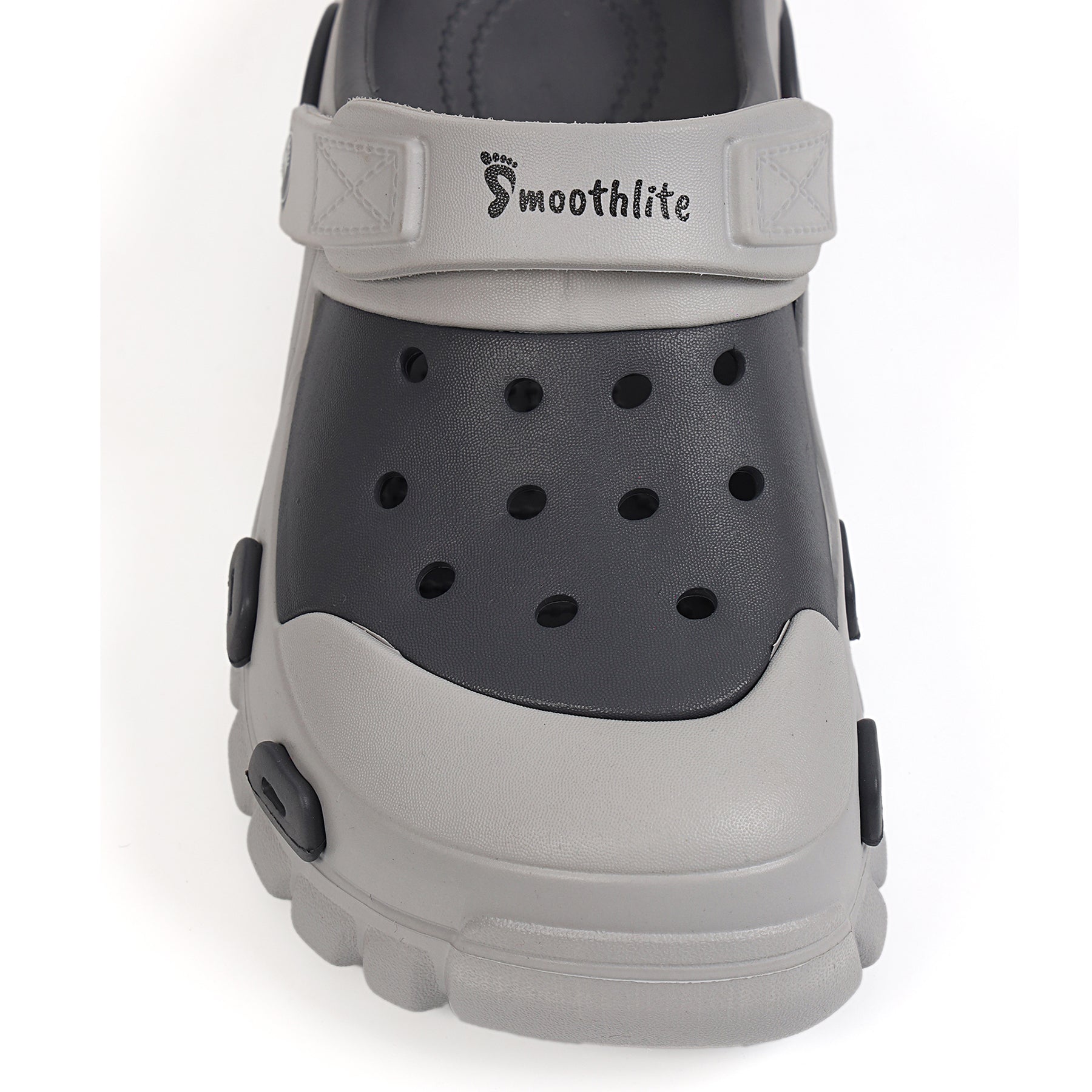 Smoothlite Dual-Tone Chunky Comfort Clogs for men in Dark Grey & Light Grey, image 3