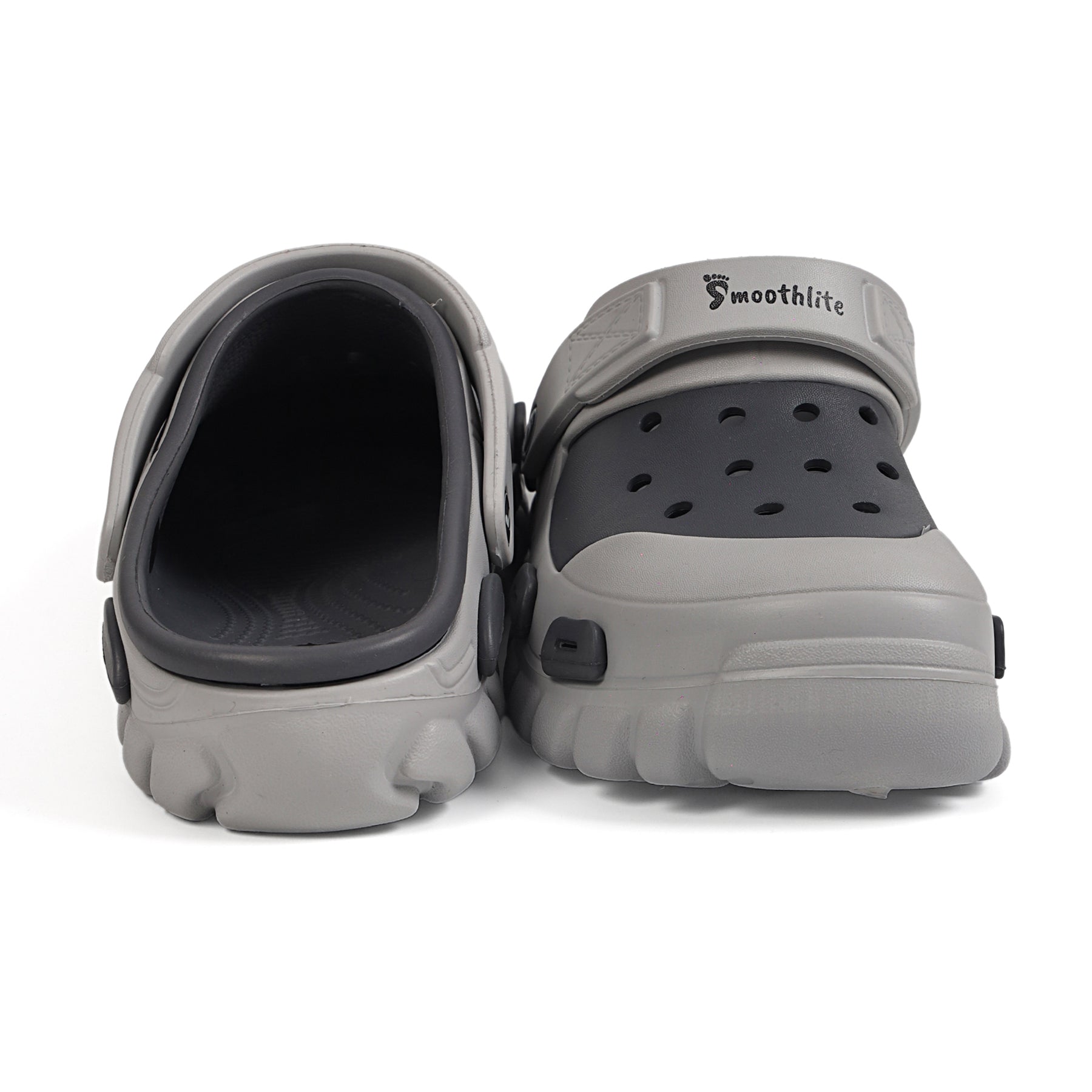 Smoothlite Dual-Tone Chunky Comfort Clogs for men in Dark Grey & Light Grey, image 6