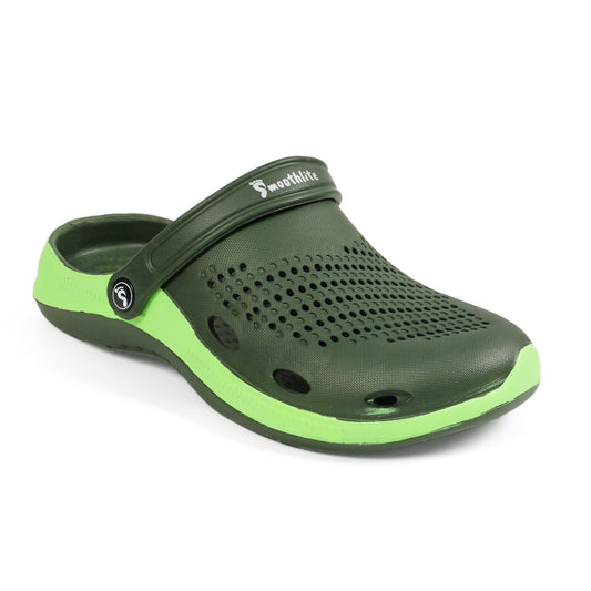 Smoothlite Classic Dual-Tone Painted Clogs for men in Olive & Green, image 2