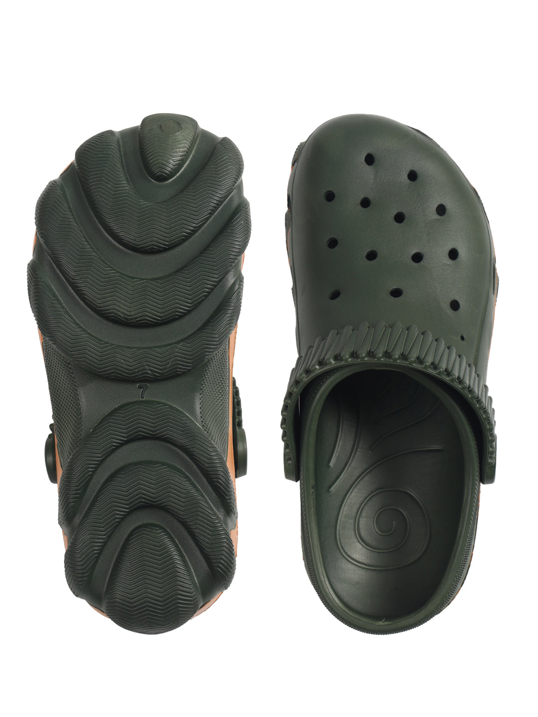Smoothlite Chunky Painted-Sole Clogs for men in Olive, image 6