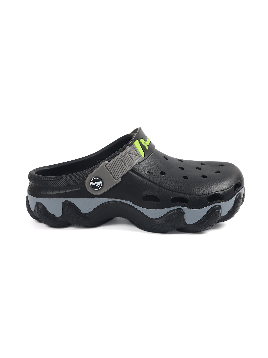 Smoothlite Chunky Painted-Sole Clogs with Contrast Strap for men in Black, image 2