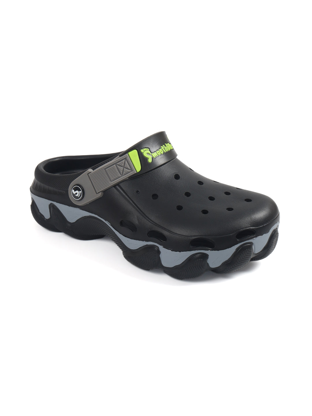 Smoothlite Chunky Painted-Sole Clogs with Contrast Strap for men in Black, image 1