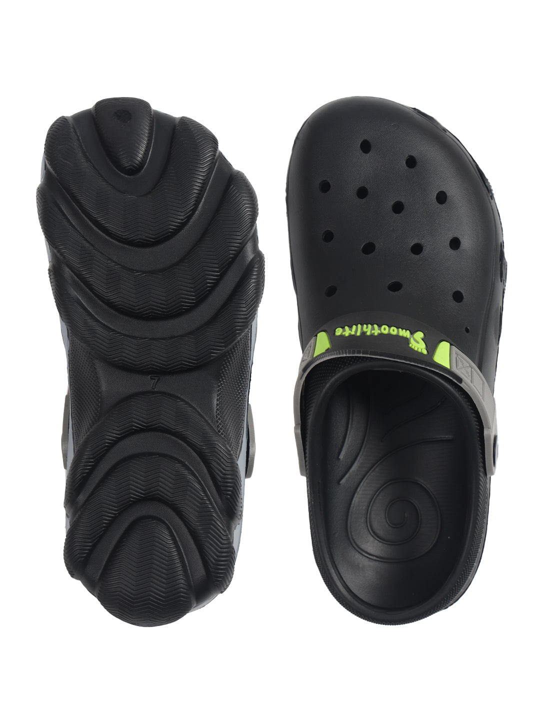 Smoothlite Chunky Painted-Sole Clogs with Contrast Strap for men in Black, image 6