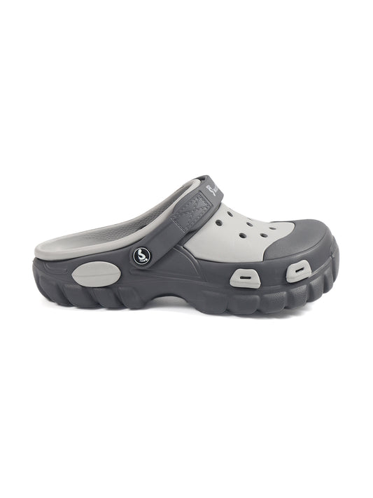 Smoothlite Dual-Tone Chunky Comfort Clogs for men in Light Grey & Dark Grey, image 2