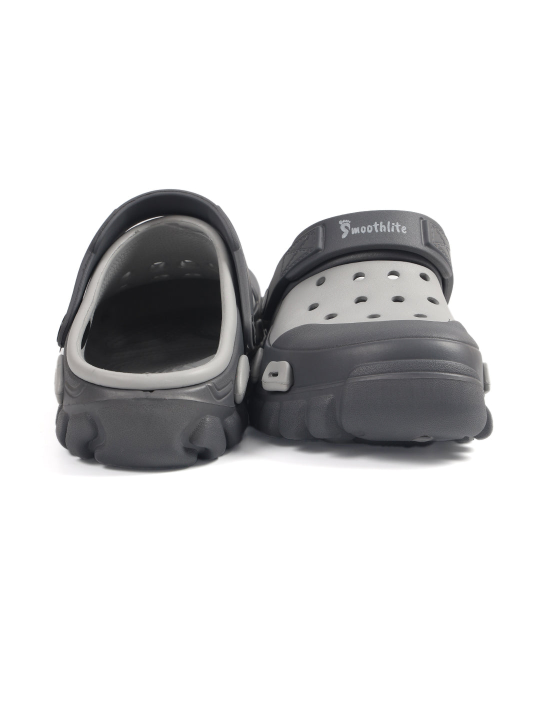 Smoothlite Dual-Tone Chunky Comfort Clogs for men in Light Grey & Dark Grey, image 3