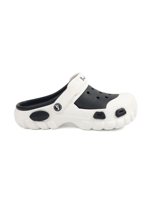 Smoothlite Dual-Tone Chunky Comfort Clogs for men in White & Black, image 2