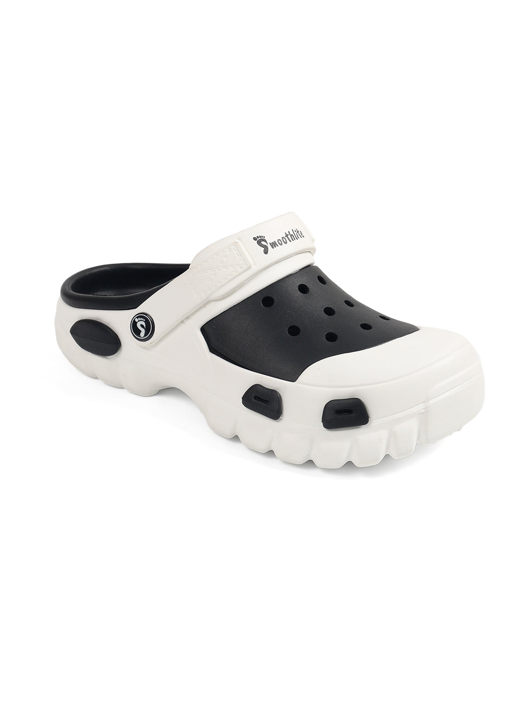 Smoothlite Dual-Tone Chunky Comfort Clogs for men in White & Black, image 1