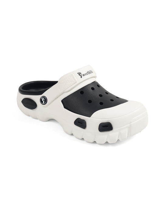 Smoothlite Dual-Tone Chunky Comfort Clogs for men in White & Black, image 1