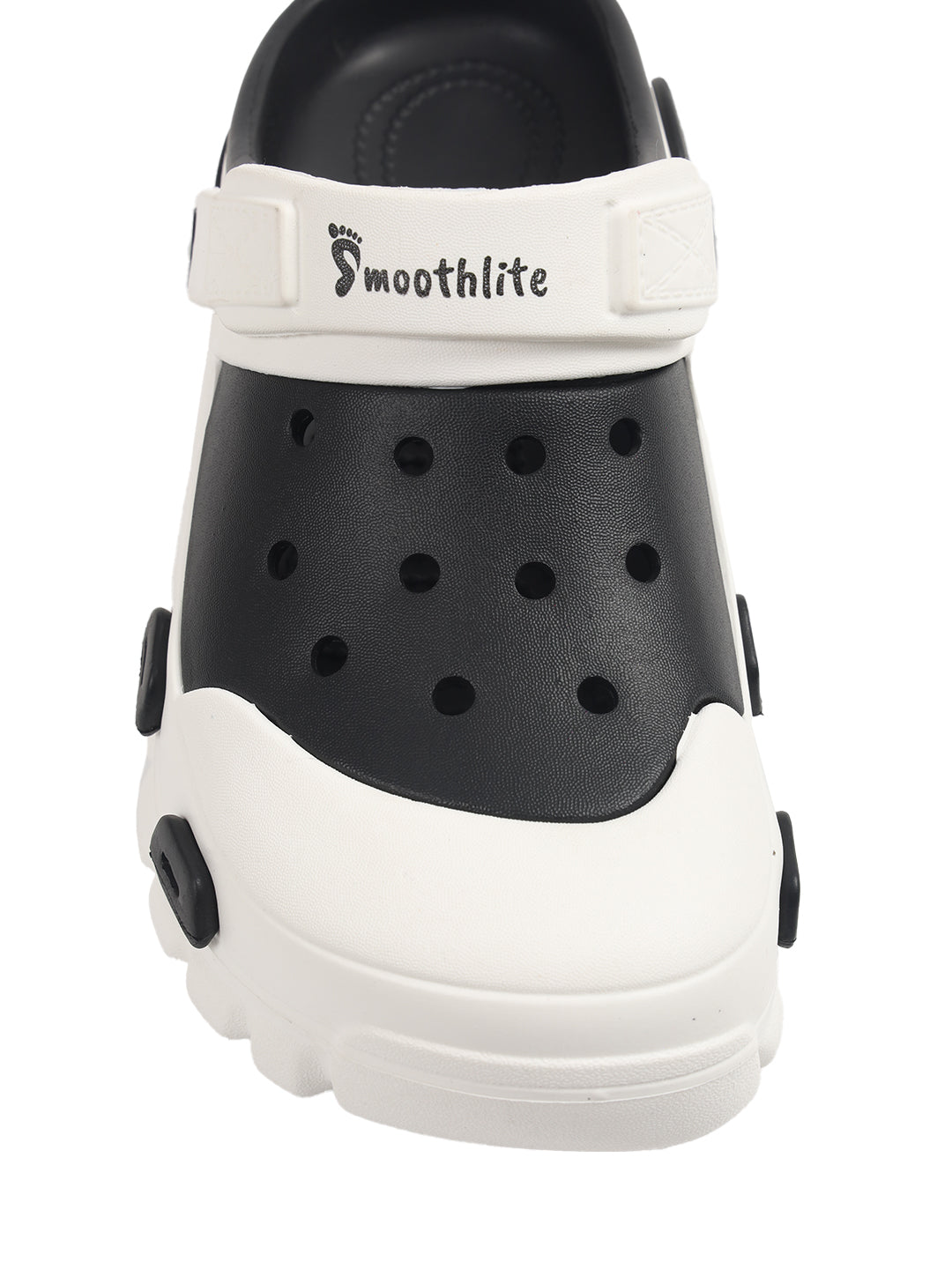 Smoothlite Dual-Tone Chunky Comfort Clogs for men in White & Black, image 6