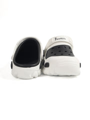 Smoothlite Dual-Tone Chunky Comfort Clogs for men in White & Black, image 3