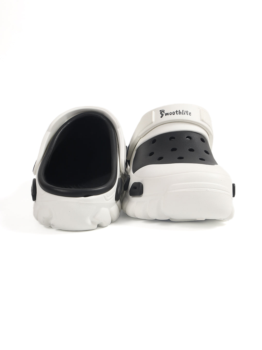 Smoothlite Dual-Tone Chunky Comfort Clogs for men in White & Black, image 3