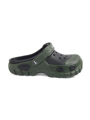 Smoothlite Dual-Tone Chunky Comfort Clogs for men in Olive & Black, image 2