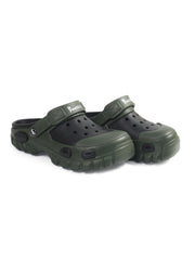 Smoothlite Dual-Tone Chunky Comfort Clogs for men in Olive & Black, image 6