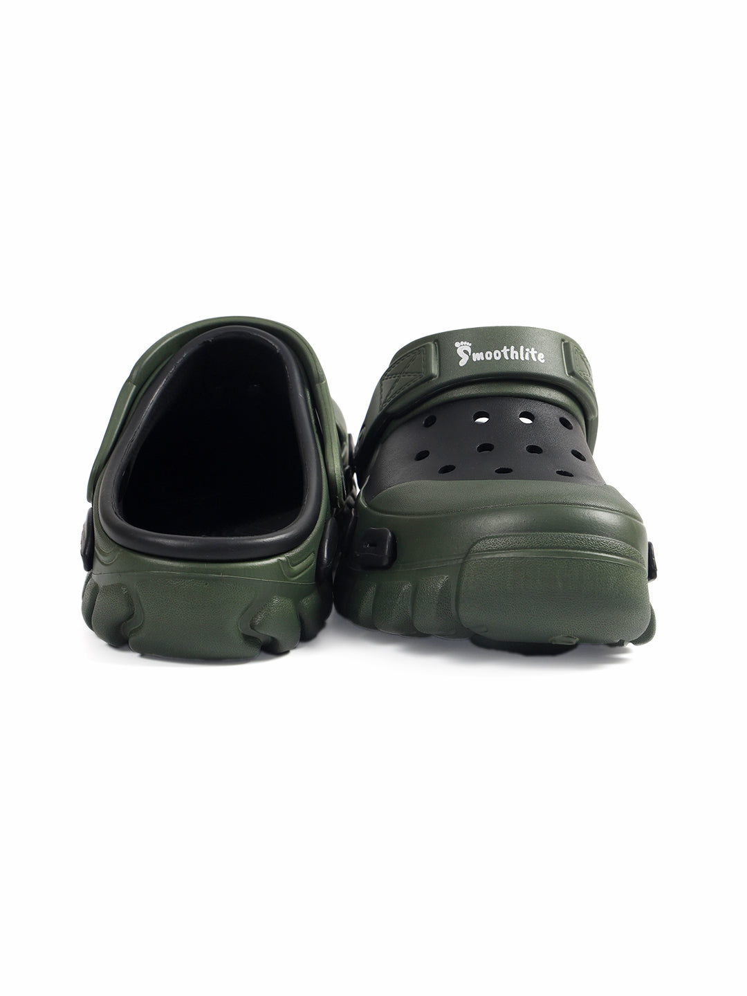 Smoothlite Dual-Tone Chunky Comfort Clogs for men in Olive & Black, image 4