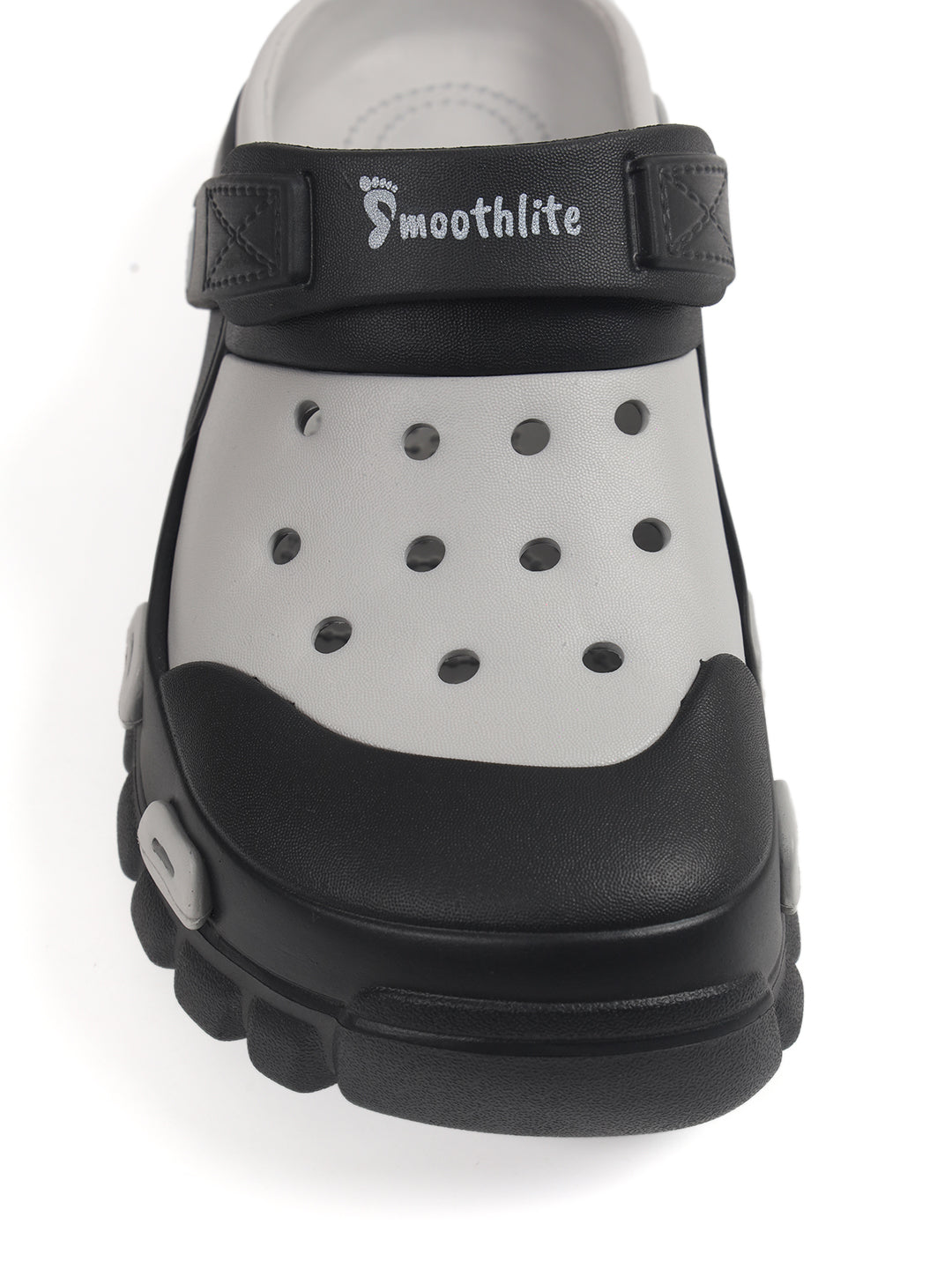 Smoothlite Dual-Tone Chunky Comfort Clogs for men in Black & Light Grey, image 5