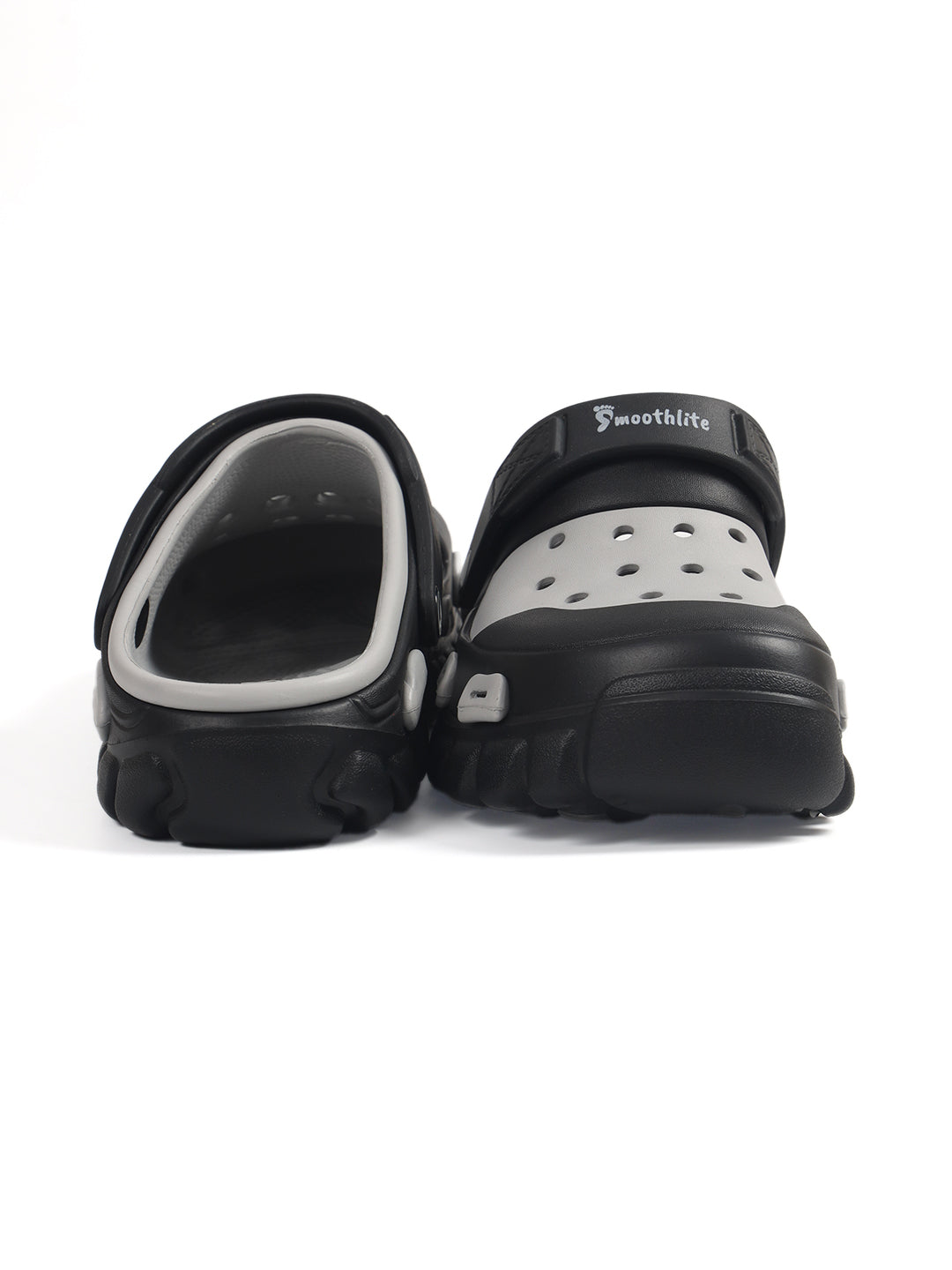 Smoothlite Dual-Tone Chunky Comfort Clogs for men in Black & Light Grey, image 3