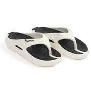 Smoothlite Dual-Tone Slides with Removable Footbed for men in White & Black, image 5