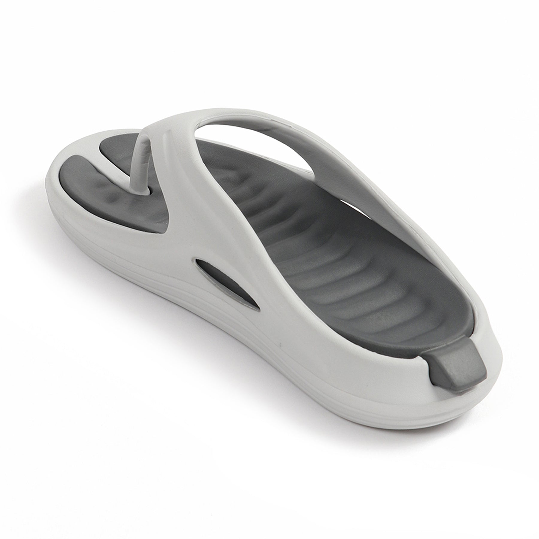 Smoothlite Dual-Tone Slides with Removable Footbed for men in Light Grey & Dark Grey, image 4