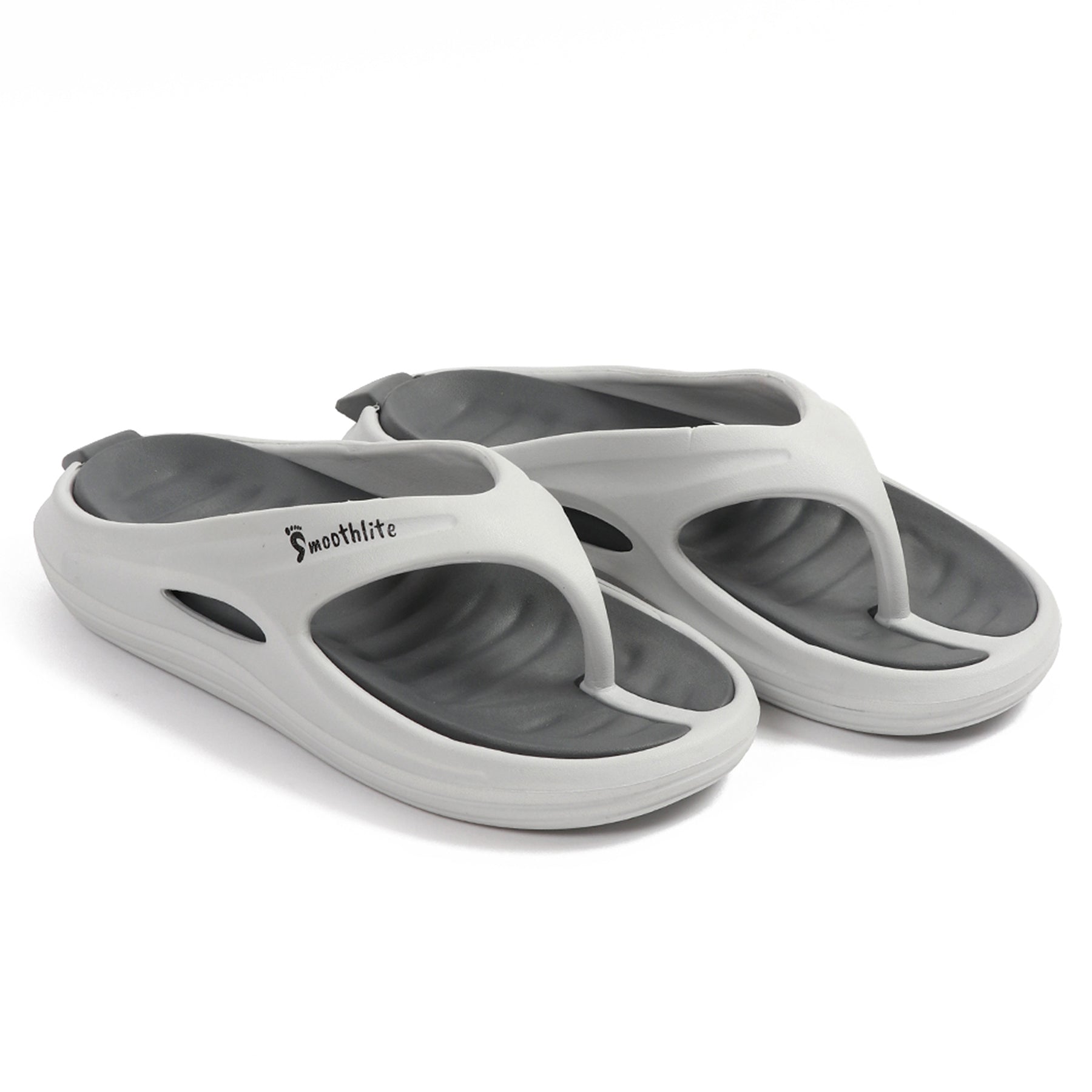Smoothlite Dual-Tone Slides with Removable Footbed for men in Light Grey & Dark Grey, image 5