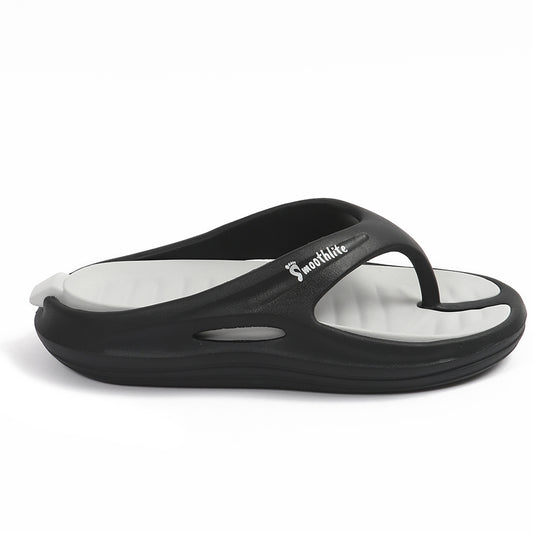 Smoothlite Dual-Tone Slides with Removable Footbed for men in Black & Light Grey, image 2