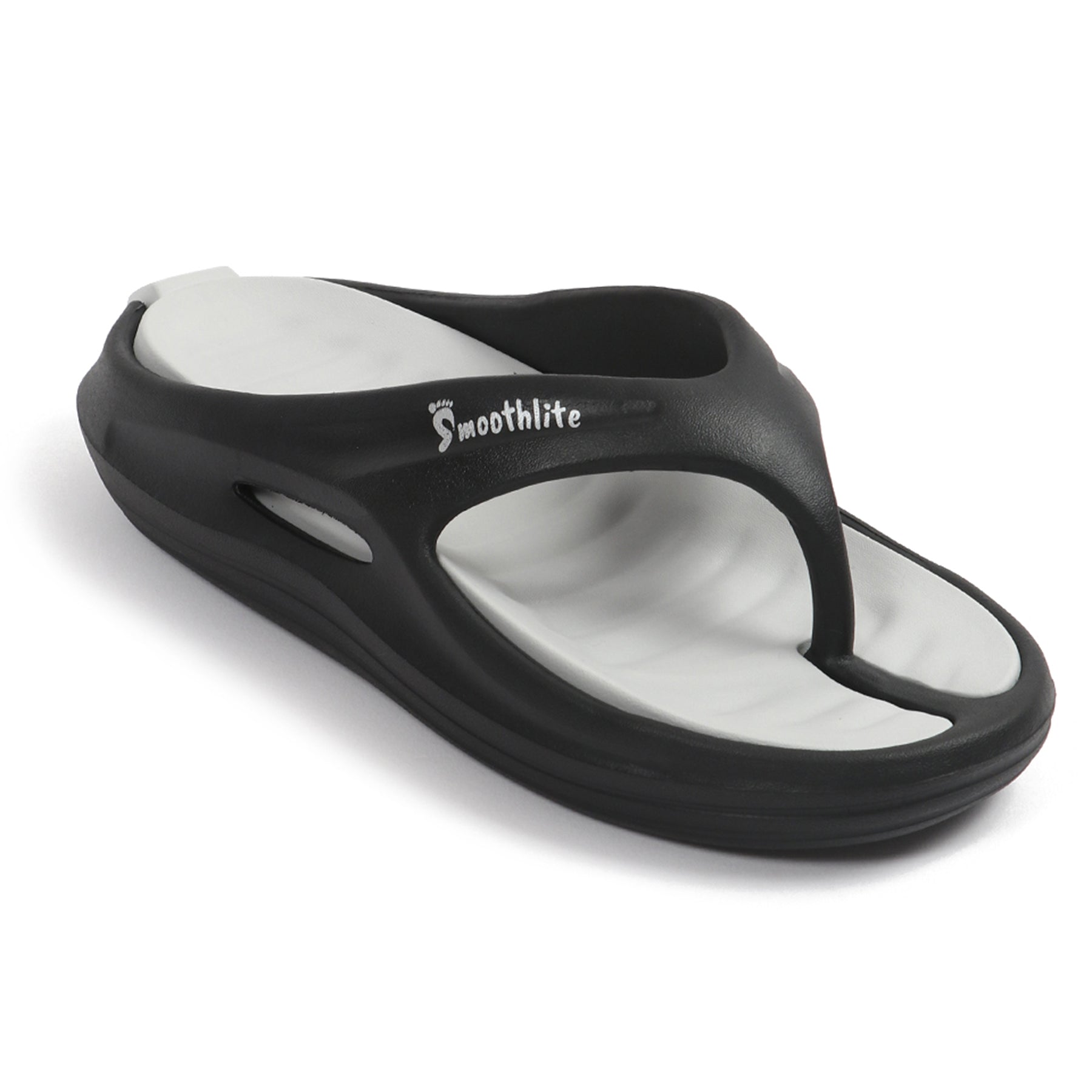 Smoothlite Dual-Tone Slides with Removable Footbed for men in Black & Light Grey, image 1