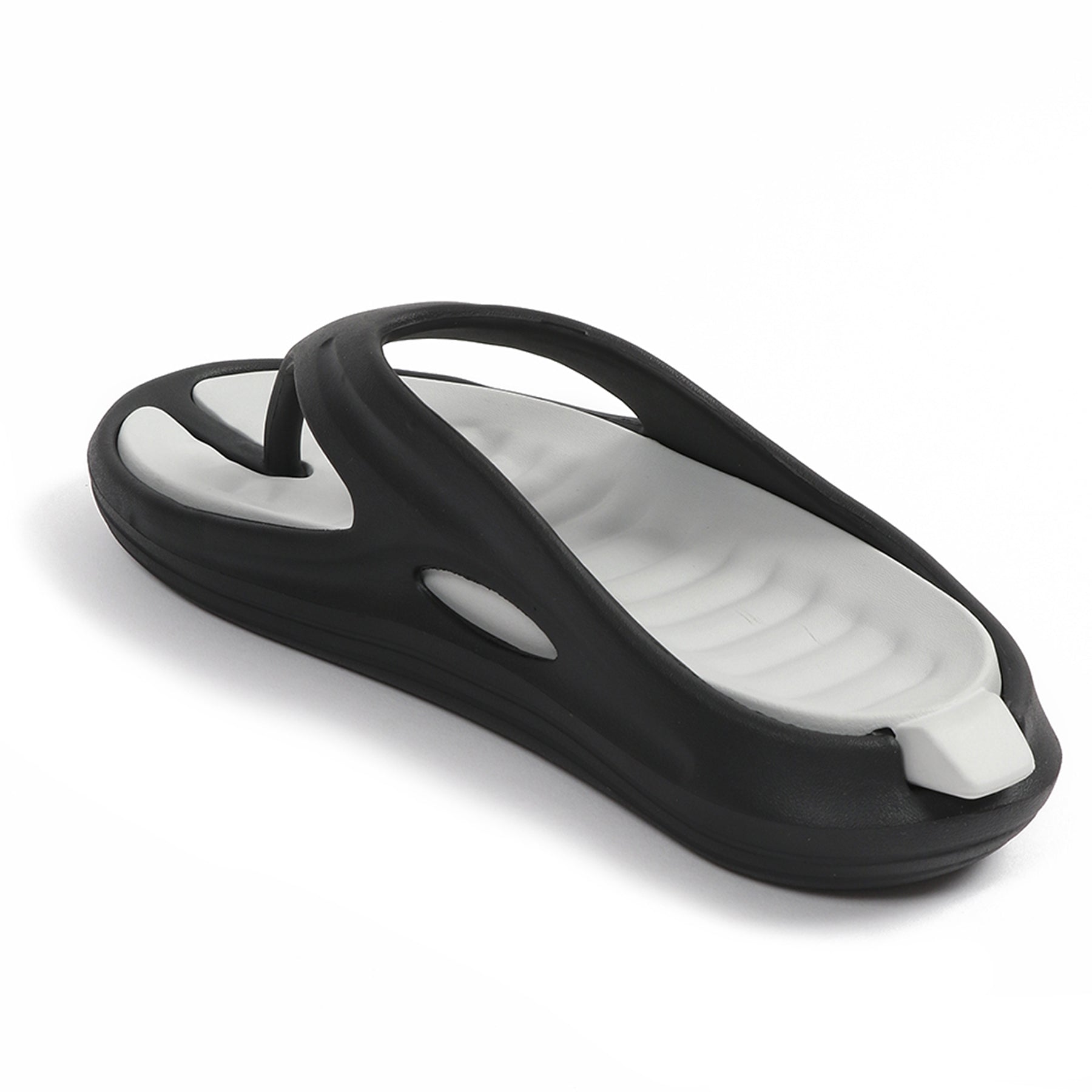 Smoothlite Dual-Tone Slides with Removable Footbed for men in Black & Light Grey, image 3
