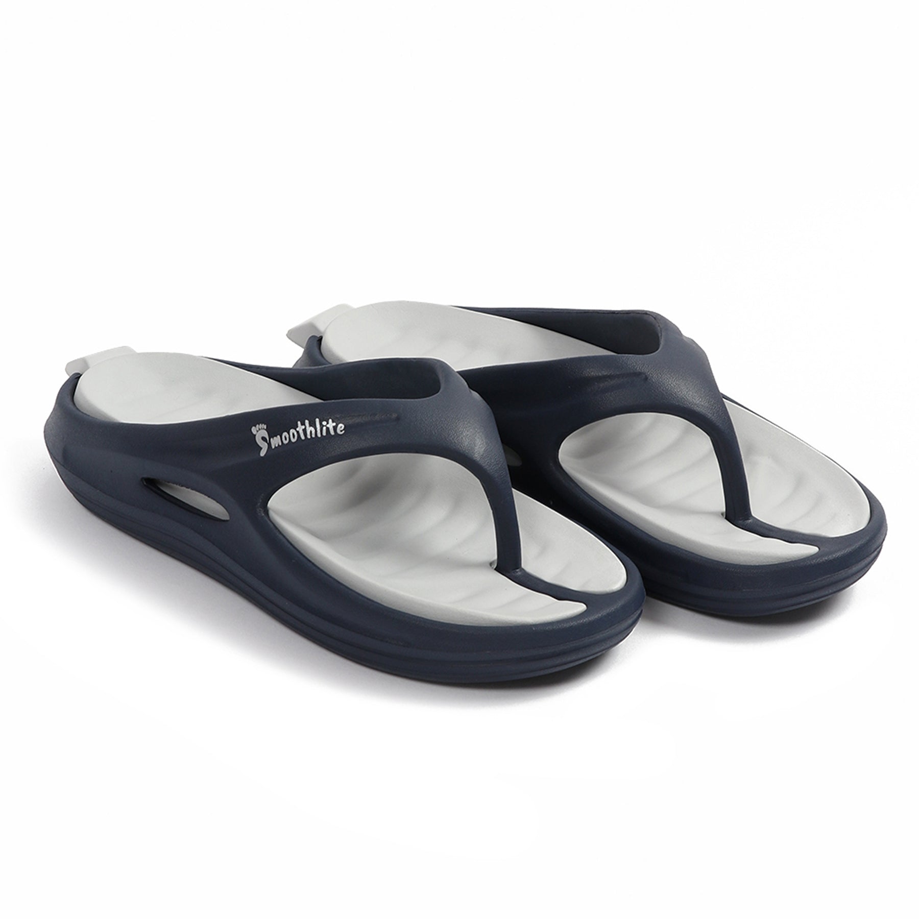 Smoothlite Dual-Tone Slides with Removable Footbed for men in Navy & Light Grey, image 5