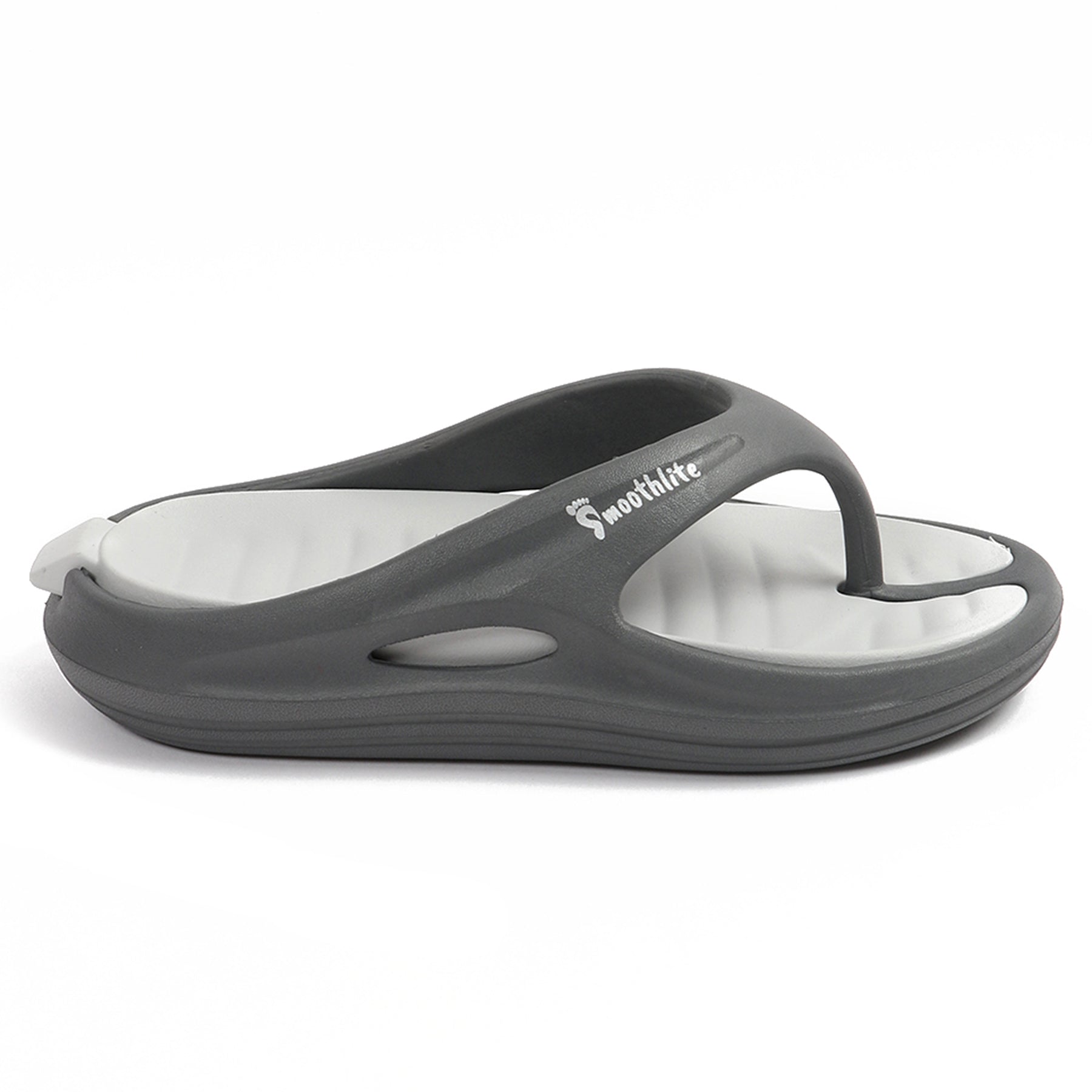 Smoothlite Dual-Tone Slides with Removable Footbed for men in Dark Grey & Light Grey, image 2
