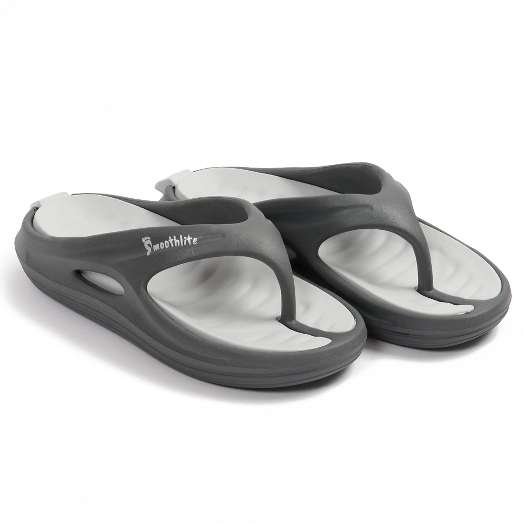 Smoothlite Dual-Tone Slides with Removable Footbed for men in Dark Grey & Light Grey, image 4