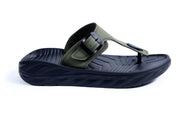 Smoothlite Faux-Leather Strap Comfort Slides for men in Olive, image 2