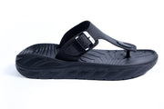 Smoothlite Faux-Leather Strap Comfort Slides for men in Black, image 2