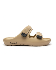 Smoothlite Adjustable Velcro Comfort Slides for men in Beige, image 2