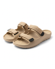 Smoothlite Adjustable Velcro Comfort Slides for men in Beige, image 4