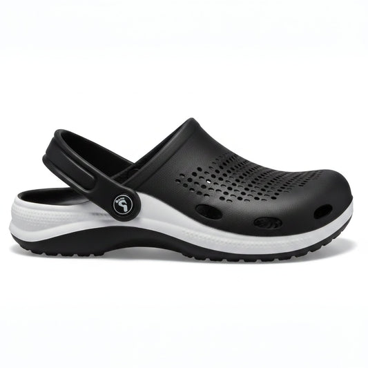 Smoothlite Classic Dual-Tone Painted Clogs for men in Black & White, image 1