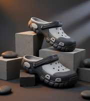 Smoothlite Dual-Tone Chunky Comfort Clogs for men in Light Grey & Dark Grey, image 7